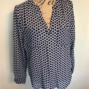 Cynthia Rowley Sheer navy/white sleek & sexy top